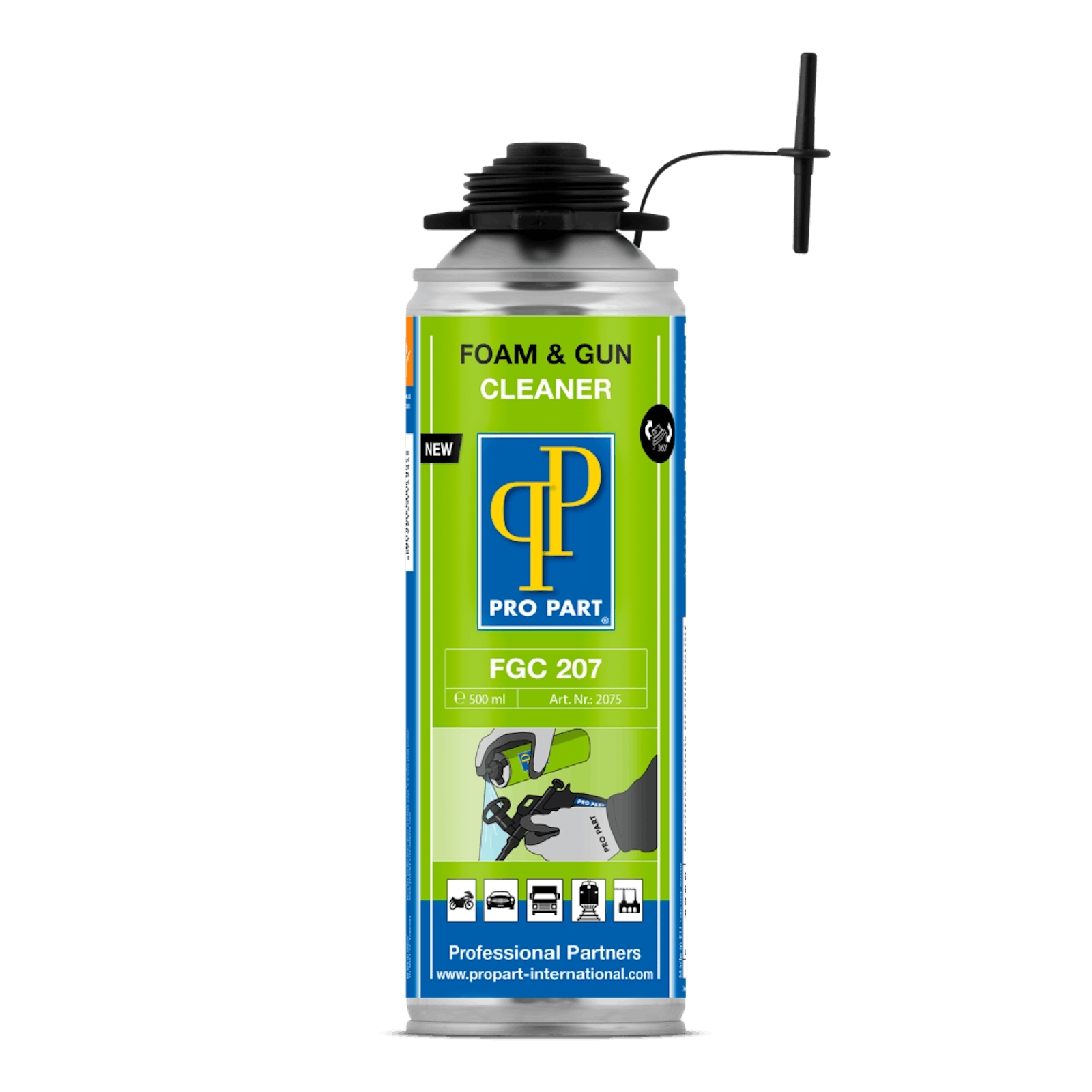 Foam gun cleaner with nozzle